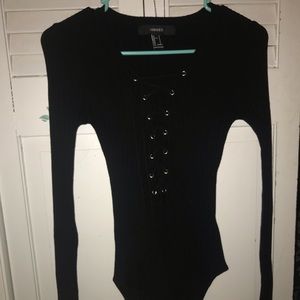 Forever 21 Lace Up Body Suit